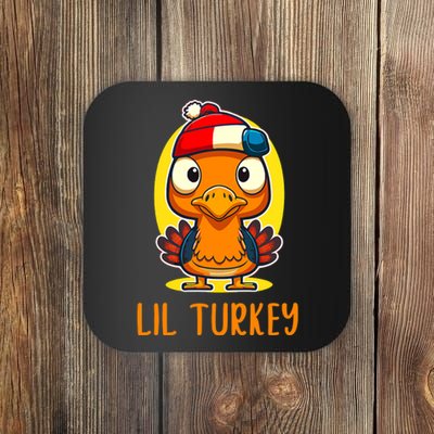 Lil Turkey Thanksgiving Toddler Boys Cute Funny Coaster