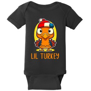 Lil Turkey Thanksgiving Toddler Boys Cute Funny Baby Bodysuit