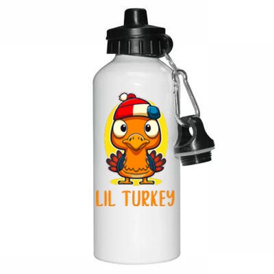 Lil Turkey Thanksgiving Toddler Boys Cute Funny Aluminum Water Bottle 