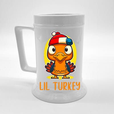 Lil Turkey Thanksgiving Toddler Boys Cute Funny Beer Stein