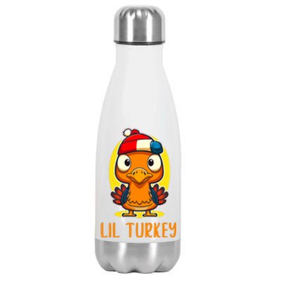 Lil Turkey Thanksgiving Toddler Boys Cute Funny Stainless Steel Insulated Water Bottle