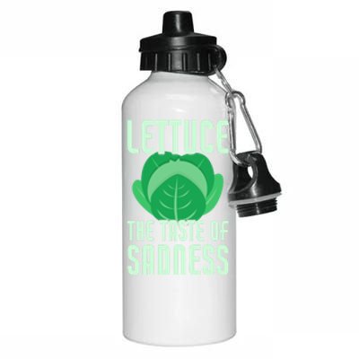 Lettuce The Taste Of Sadness Funny Vegan Veganism Vegetarian Gift Aluminum Water Bottle 