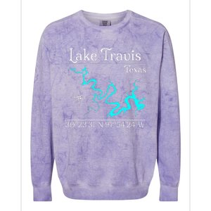 Lake Travis Texas Colorblast Crewneck Sweatshirt