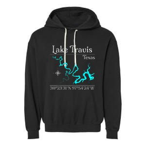 Lake Travis Texas Garment-Dyed Fleece Hoodie