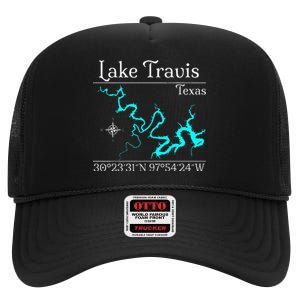 Lake Travis Texas High Crown Mesh Back Trucker Hat