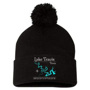 Lake Travis Texas Pom Pom 12in Knit Beanie