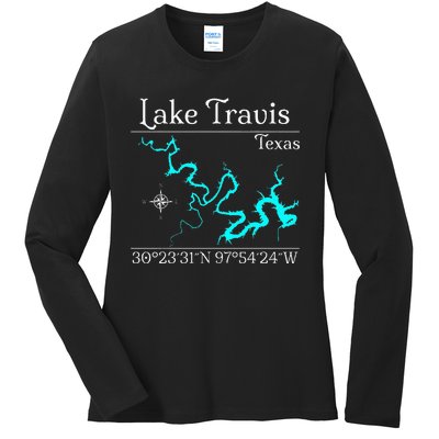 Lake Travis Texas Ladies Long Sleeve Shirt