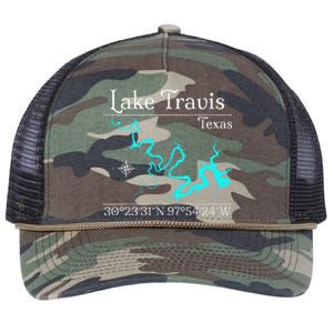 Lake Travis Texas Retro Rope Trucker Hat Cap