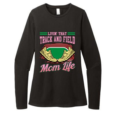 Livin That Track And Field Mom Life Athletic Mother Cute Gift Womens CVC Long Sleeve Shirt