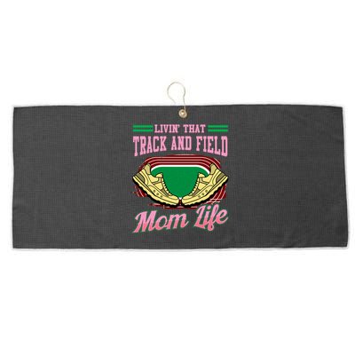 Livin That Track And Field Mom Life Athletic Mother Cute Gift Large Microfiber Waffle Golf Towel