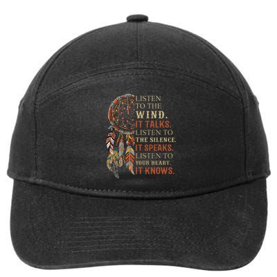 Listen To The Wind It Talks Dreamcatcher 7-Panel Snapback Hat