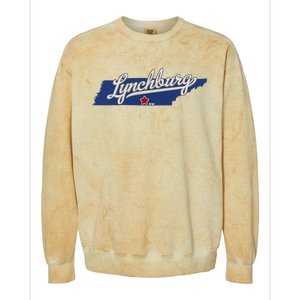 Lynchburg Tennessee Tn Map Colorblast Crewneck Sweatshirt