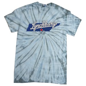 Lynchburg Tennessee Tn Map Tie-Dye T-Shirt