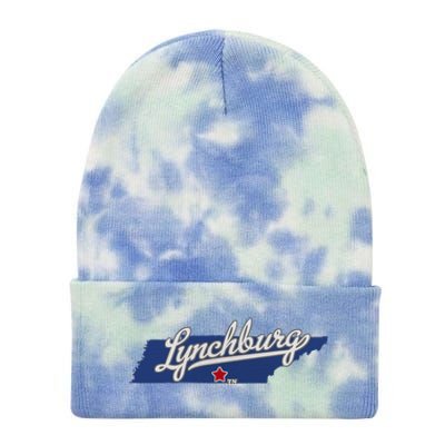 Lynchburg Tennessee Tn Map Tie Dye 12in Knit Beanie