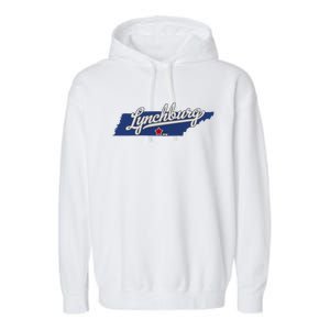 Lynchburg Tennessee Tn Map Garment-Dyed Fleece Hoodie