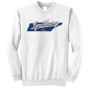 Lynchburg Tennessee Tn Map Sweatshirt