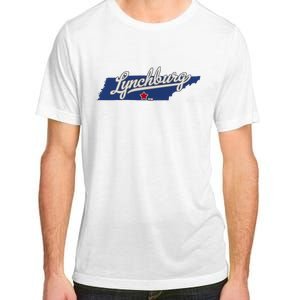 Lynchburg Tennessee Tn Map Adult ChromaSoft Performance T-Shirt