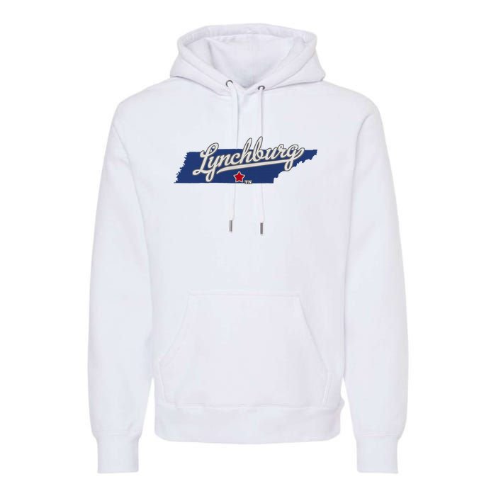 Lynchburg Tennessee Tn Map Premium Hoodie