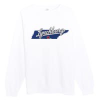 Lynchburg Tennessee Tn Map Premium Crewneck Sweatshirt