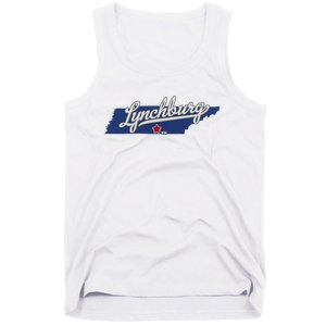 Lynchburg Tennessee Tn Map Tank Top