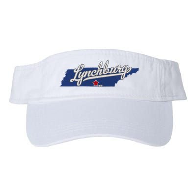 Lynchburg Tennessee Tn Map Valucap Bio-Washed Visor