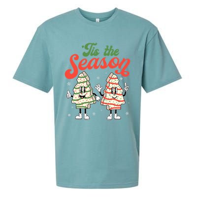 Little Tis' The Season Christmas Tree Cakes Debbie Becky Jen Great Gift Sueded Cloud Jersey T-Shirt