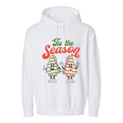 Little Tis' The Season Christmas Tree Cakes Debbie Becky Jen Great Gift Garment-Dyed Fleece Hoodie