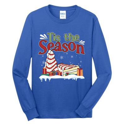 Little Tis' The Season Christmas Tree Cakes Debbie Xmas Cool Gift Tall Long Sleeve T-Shirt