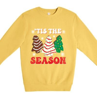 Little Tis' The Season Christmas Tree Cakes Xmas Holidays Gift Premium Crewneck Sweatshirt