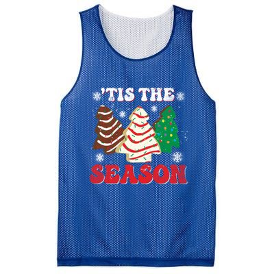 Little Tis' The Season Christmas Tree Cakes Xmas Holidays Gift Mesh Reversible Basketball Jersey Tank