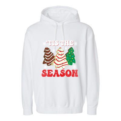 Little Tis' The Season Christmas Tree Cakes Xmas Holidays Gift Garment-Dyed Fleece Hoodie