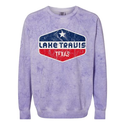 Lake Travis Texas Colorblast Crewneck Sweatshirt