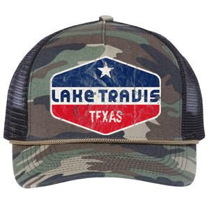 Lake Travis Texas Retro Rope Trucker Hat Cap