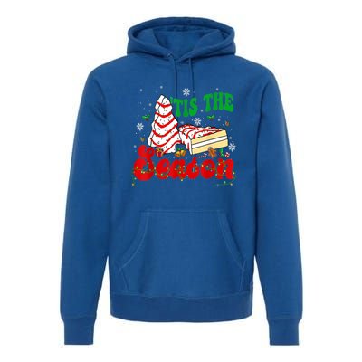 Little Tis' The Season Christmas Tree Cakes Debbie Groovy Gift Premium Hoodie