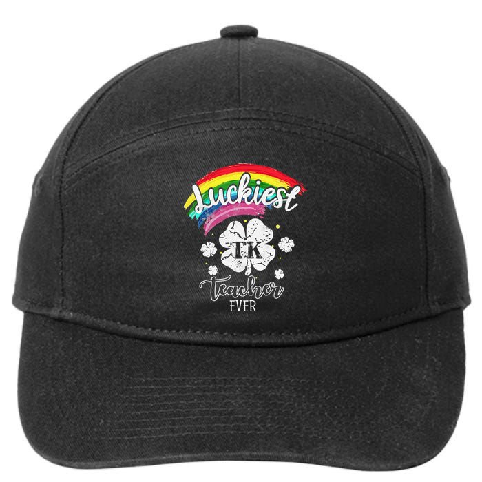 Luckiest TK Teacher Ever Shamrock St Patricks Day 7-Panel Snapback Hat