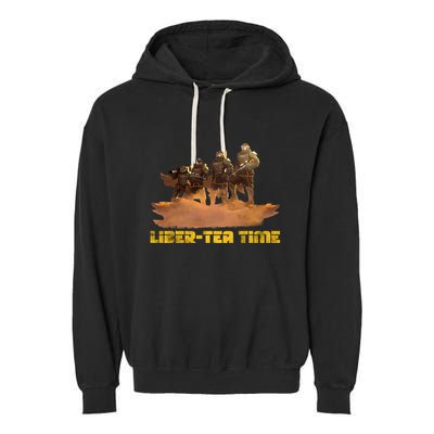 Liber Tea Time Hell Of Diver Helldiving Lovers Outfit Garment-Dyed Fleece Hoodie