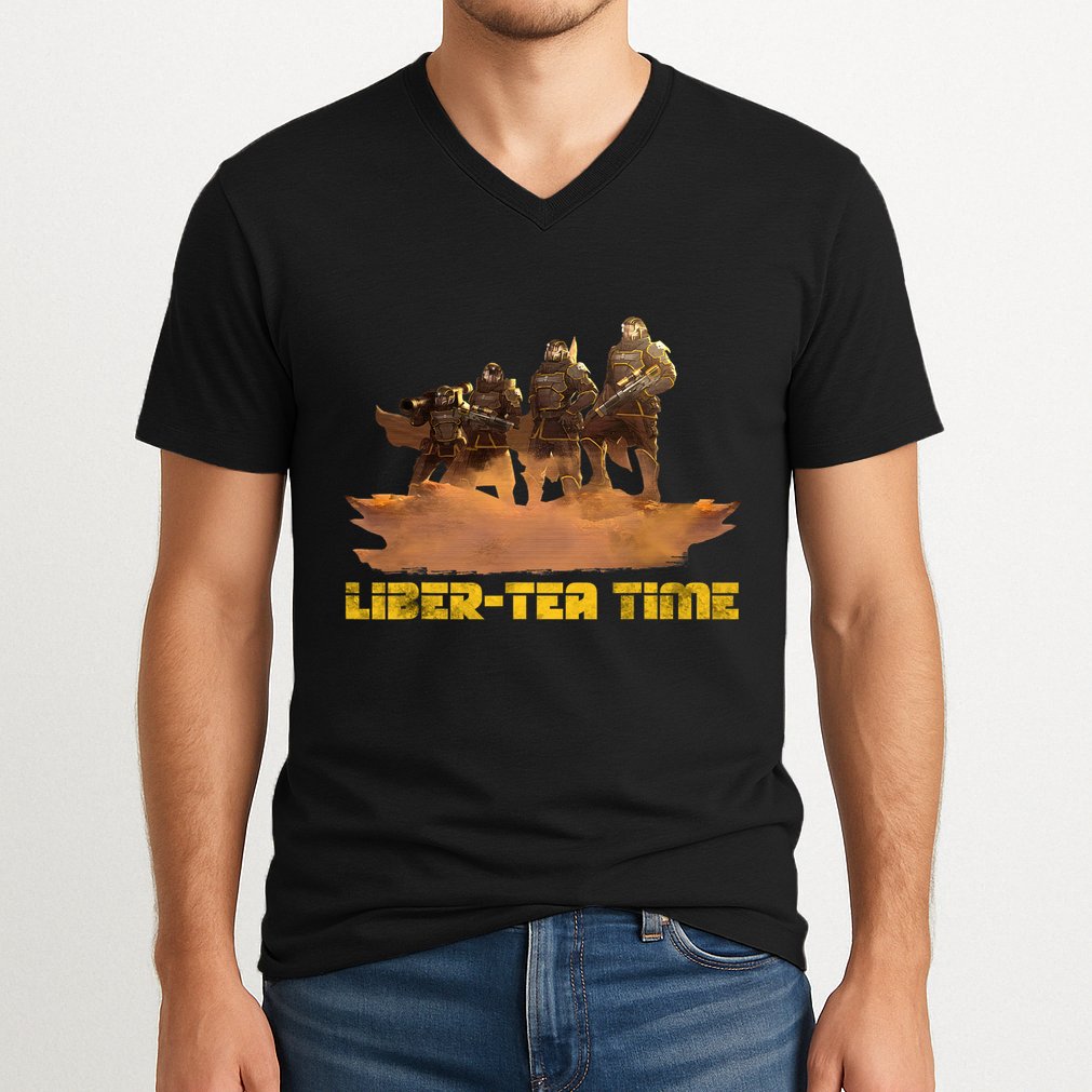 Liber Tea Time Hell Of Diver Helldiving Lovers Outfit V-Neck T-Shirt