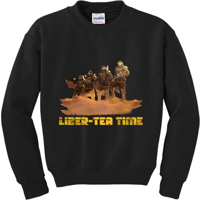 Liber Tea Time Hell Of Diver Helldiving Lovers Outfit Kids Sweatshirt