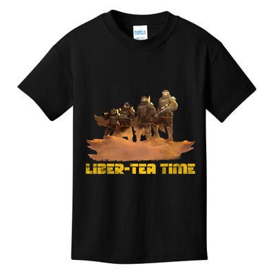 Liber Tea Time Hell Of Diver Helldiving Lovers Outfit Kids T-Shirt