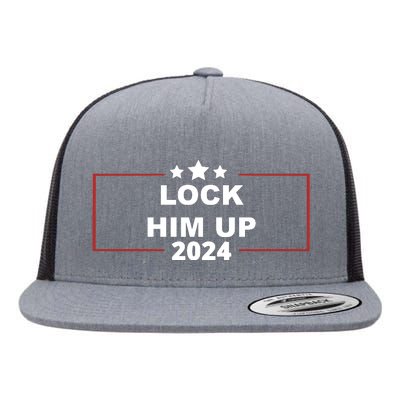 Lock Trump Up 2024 Lock Him Up Flat Bill Trucker Hat