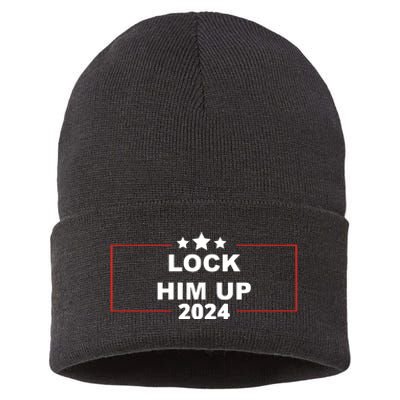 Lock Trump Up 2024 Lock Him Up Sustainable Knit Beanie