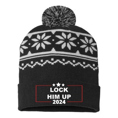 Lock Trump Up 2024 Lock Him Up USA-Made Snowflake Beanie