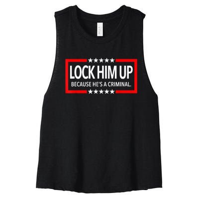 Lock Trump Up 2024 Lock Him Up Women's Racerback Cropped Tank