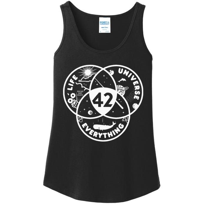 Life The Universe And Everything The 42 Answer To Life Funny Ladies Essential Tank