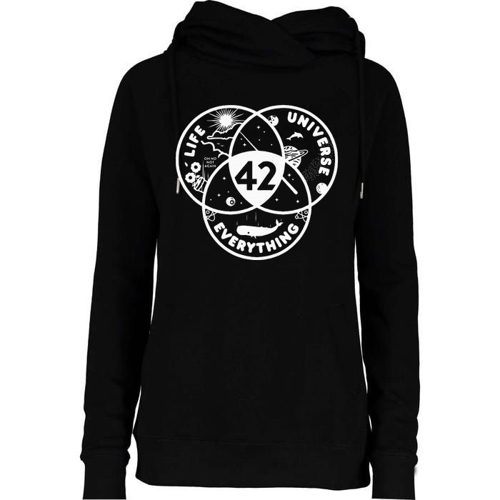 Life The Universe And Everything The 42 Answer To Life Funny Womens Funnel Neck Pullover Hood