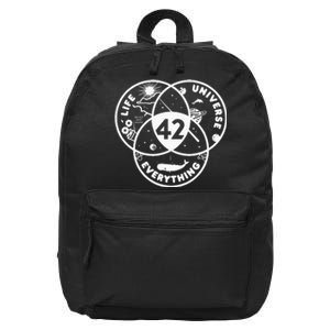 Life The Universe And Everything The 42 Answer To Life Funny 16 in Basic Backpack