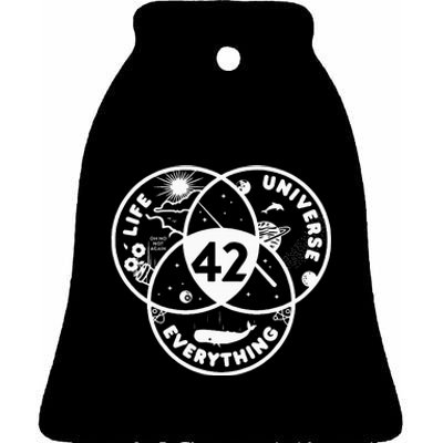 Life The Universe And Everything The 42 Answer To Life Funny Ceramic Bell Ornament