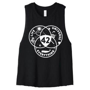 Life The Universe And Everything The 42 Answer To Life Funny Women's Racerback Cropped Tank