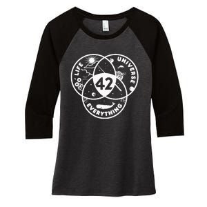 Life The Universe And Everything The 42 Answer To Life Funny Women's Tri-Blend 3/4-Sleeve Raglan Shirt