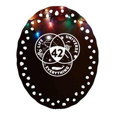 Life The Universe And Everything The 42 Answer To Life Funny Ceramic Oval Ornament